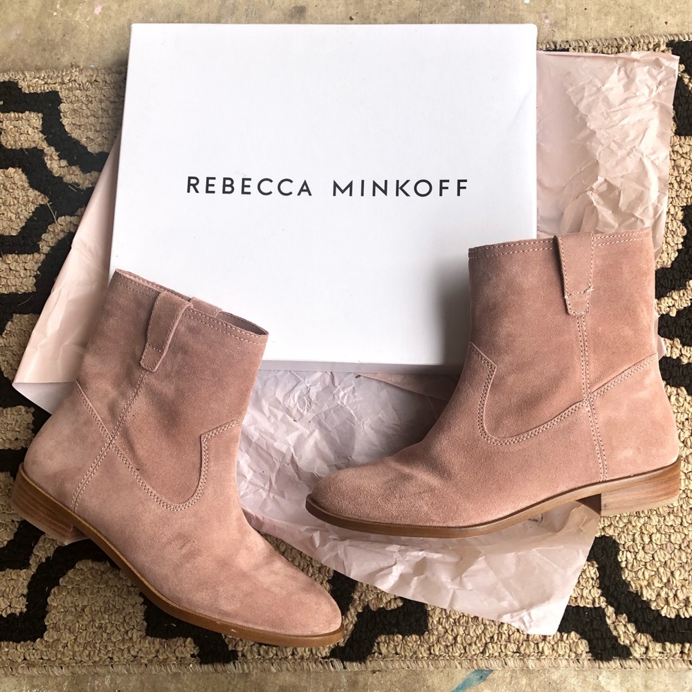 Women's Suede Ankle Boots - Pink - Picture 2 of 8